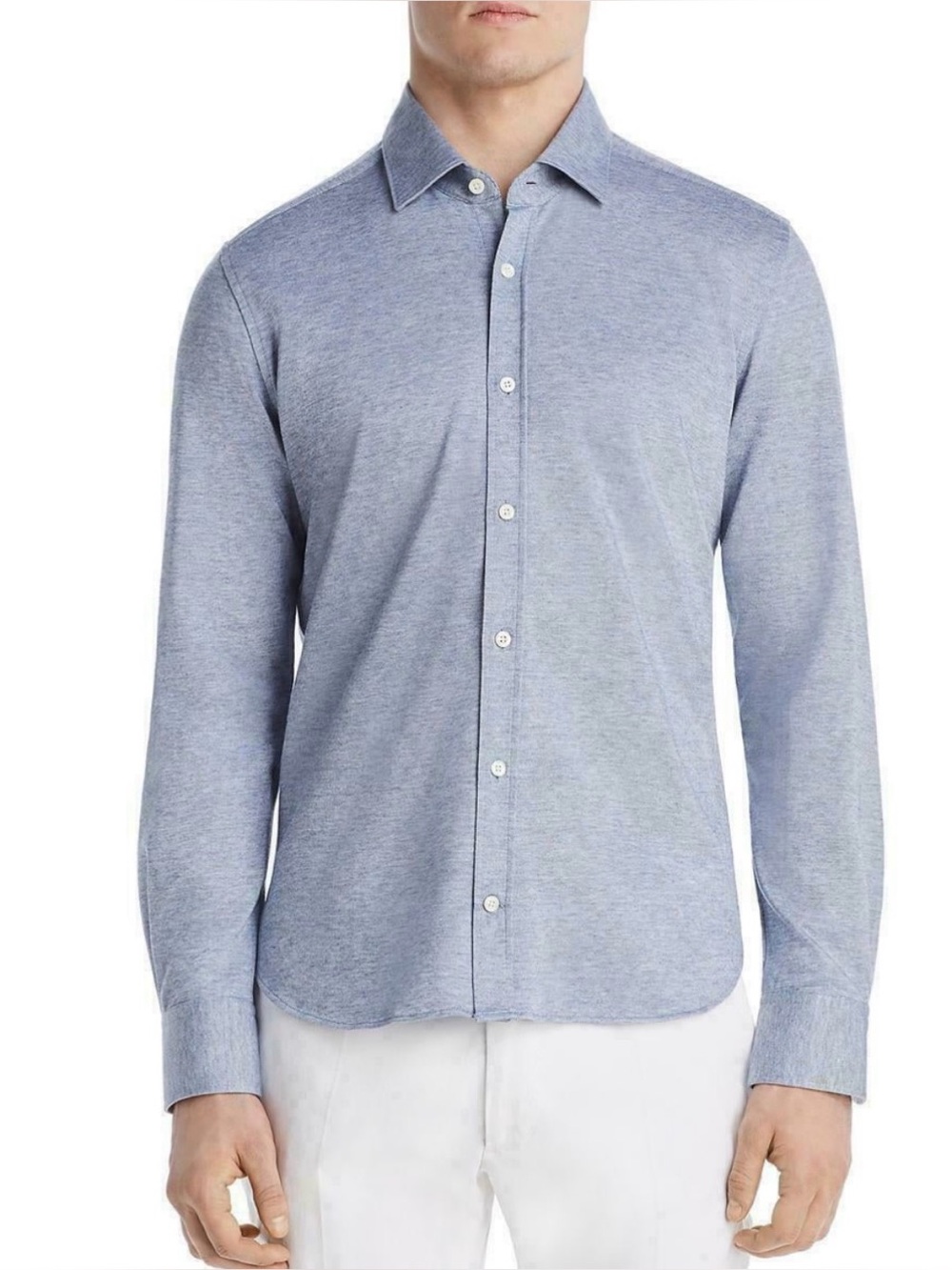 Dylan Gray Mens Blue Cotton Long Sleeve Pique Button-Down Shirt MSRP $128 EUC